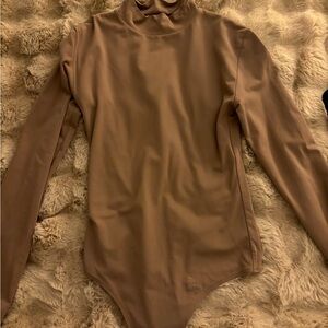 Babaton Tan Long Sleeve Bodysuit